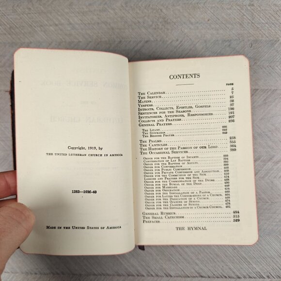 1919 Common Service Book Of The Lutheran Church Leather Vintage Collectible - Picture 3 of 8